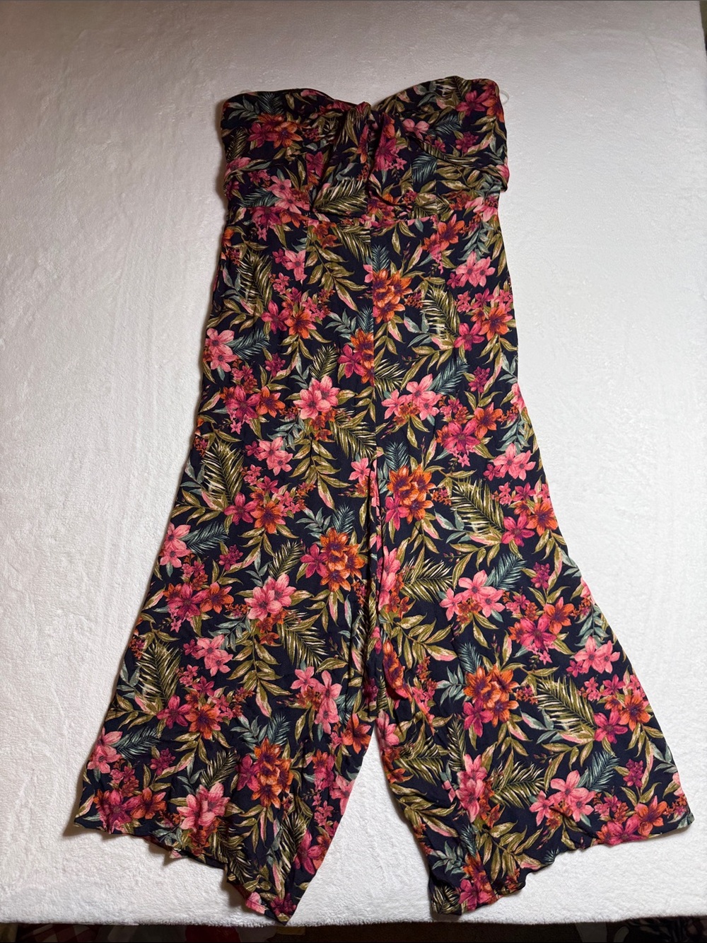 American Eagle Outfitters New Black with Removable Straps Floral Jumpsuit